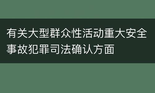 有关大型群众性活动重大安全事故犯罪司法确认方面