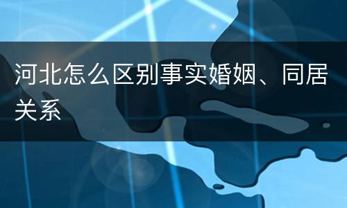 河北怎么区别事实婚姻、同居关系