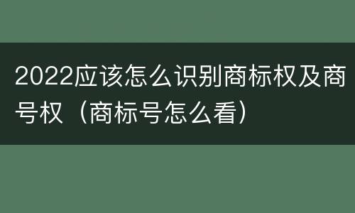 2022应该怎么识别商标权及商号权（商标号怎么看）