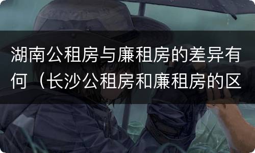 湖南公租房与廉租房的差异有何（长沙公租房和廉租房的区别）