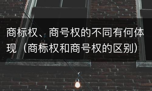 商标权、商号权的不同有何体现（商标权和商号权的区别）