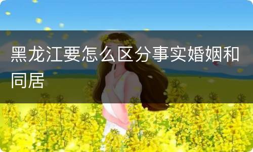 黑龙江要怎么区分事实婚姻和同居