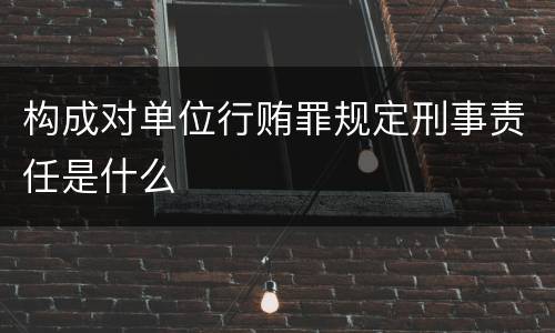 构成对单位行贿罪规定刑事责任是什么