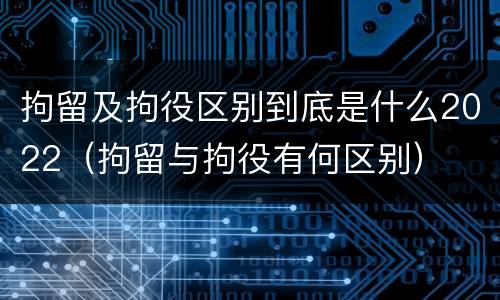 拘留及拘役区别到底是什么2022（拘留与拘役有何区别）