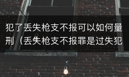 犯了丢失枪支不报可以如何量刑（丢失枪支不报罪是过失犯罪吗）