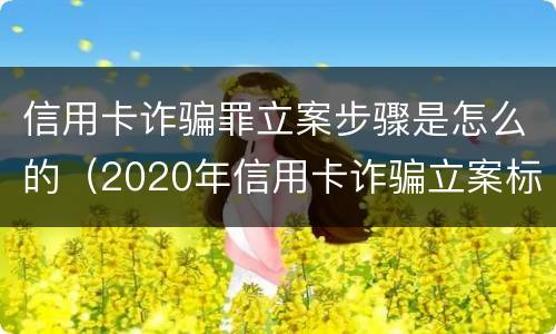 信用卡诈骗罪立案步骤是怎么的（2020年信用卡诈骗立案标准）