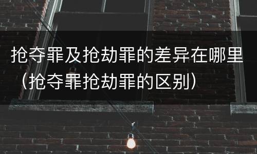 抢夺罪及抢劫罪的差异在哪里（抢夺罪抢劫罪的区别）