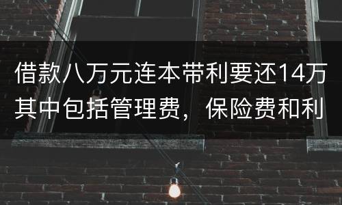 借款八万元连本带利要还14万其中包括管理费，保险费和利息请问这样的网贷合规吗