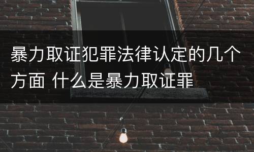 暴力取证犯罪法律认定的几个方面 什么是暴力取证罪