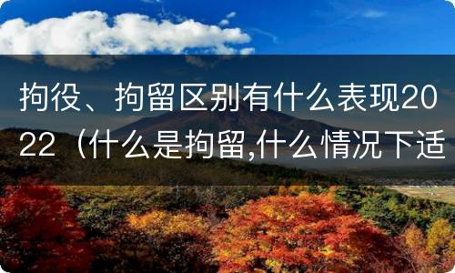 拘役、拘留区别有什么表现2022（什么是拘留,什么情况下适用拘留）