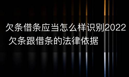 欠条借条应当怎么样识别2022 欠条跟借条的法律依据