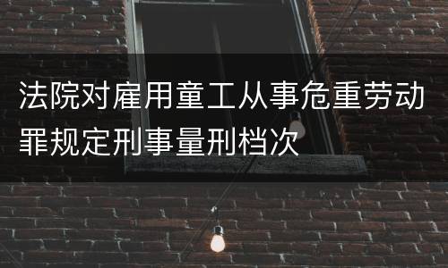 法院对雇用童工从事危重劳动罪规定刑事量刑档次