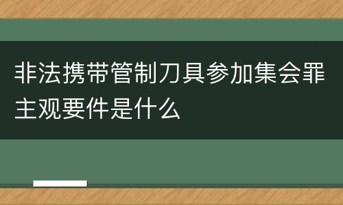 非法携带管制刀具参加集会罪主观要件是什么