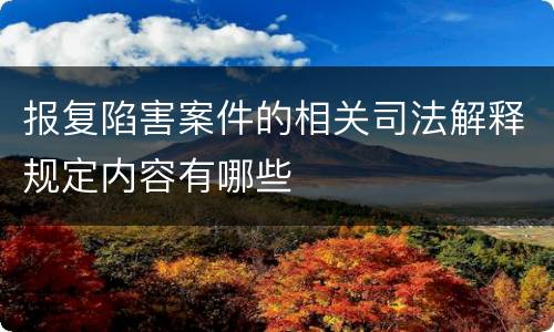 报复陷害案件的相关司法解释规定内容有哪些