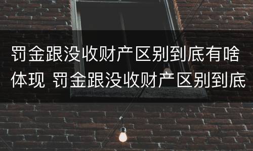 罚金跟没收财产区别到底有啥体现 罚金跟没收财产区别到底有啥体现呢