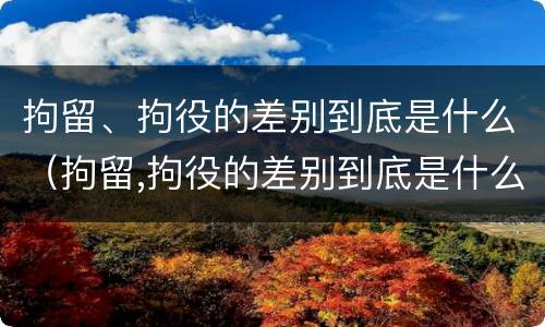 拘留、拘役的差别到底是什么（拘留,拘役的差别到底是什么意思）