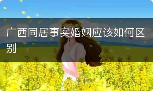 广西同居事实婚姻应该如何区别