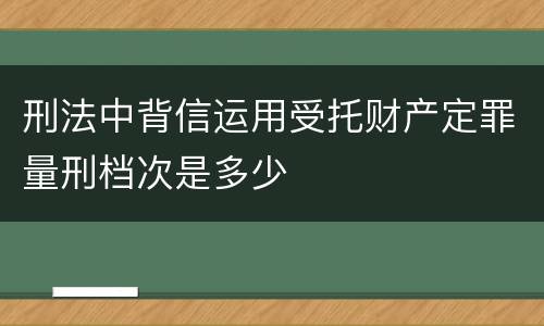 刑法中背信运用受托财产定罪量刑档次是多少