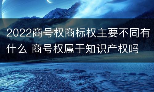 2022商号权商标权主要不同有什么 商号权属于知识产权吗