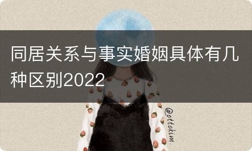 同居关系与事实婚姻具体有几种区别2022