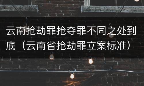 云南抢劫罪抢夺罪不同之处到底（云南省抢劫罪立案标准）