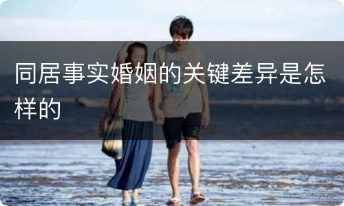 同居事实婚姻的关键差异是怎样的