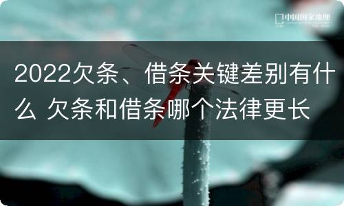 2022欠条、借条关键差别有什么 欠条和借条哪个法律更长