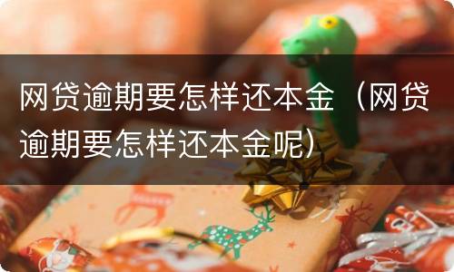 网贷逾期要怎样还本金（网贷逾期要怎样还本金呢）