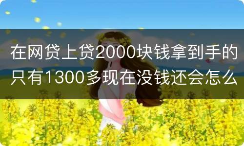 在网贷上贷2000块钱拿到手的只有1300多现在没钱还会怎么样呢