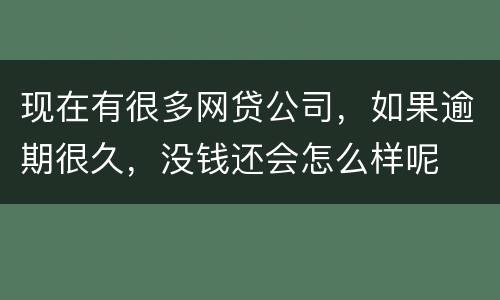 现在有很多网贷公司，如果逾期很久，没钱还会怎么样呢