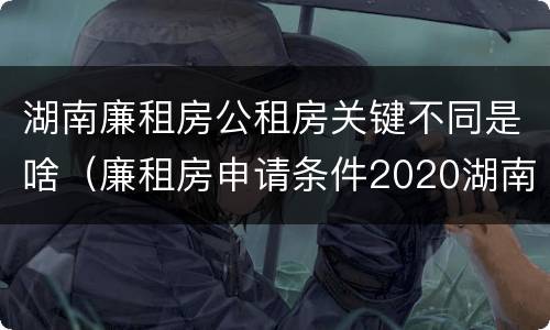 湖南廉租房公租房关键不同是啥（廉租房申请条件2020湖南）