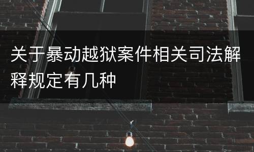 关于暴动越狱案件相关司法解释规定有几种