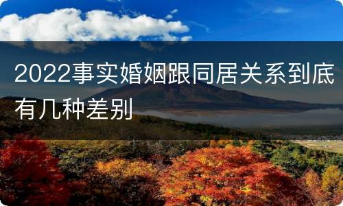 2022事实婚姻跟同居关系到底有几种差别