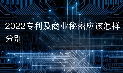 2022专利及商业秘密应该怎样分别