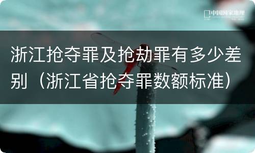 浙江抢夺罪及抢劫罪有多少差别（浙江省抢夺罪数额标准）