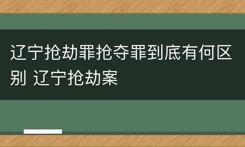 辽宁抢劫罪抢夺罪到底有何区别 辽宁抢劫案