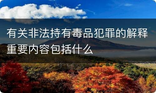 有关非法持有毒品犯罪的解释重要内容包括什么