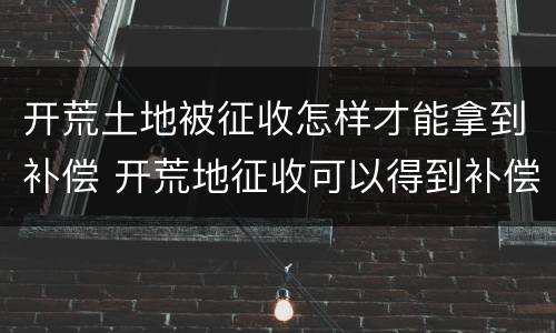 开荒土地被征收怎样才能拿到补偿 开荒地征收可以得到补偿吗