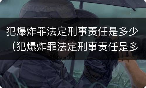 犯爆炸罪法定刑事责任是多少（犯爆炸罪法定刑事责任是多少条）