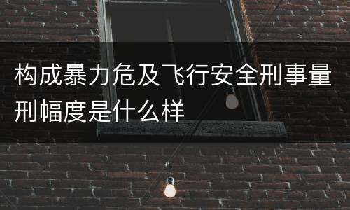 构成暴力危及飞行安全刑事量刑幅度是什么样