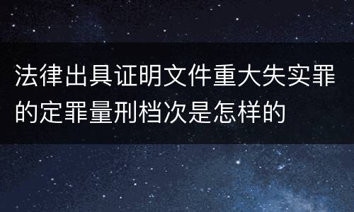 法律出具证明文件重大失实罪的定罪量刑档次是怎样的