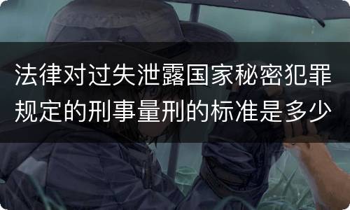 法律对过失泄露国家秘密犯罪规定的刑事量刑的标准是多少