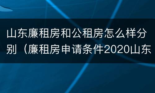 山东廉租房和公租房怎么样分别（廉租房申请条件2020山东）