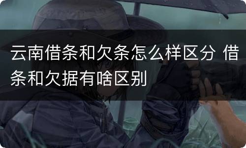 云南借条和欠条怎么样区分 借条和欠据有啥区别