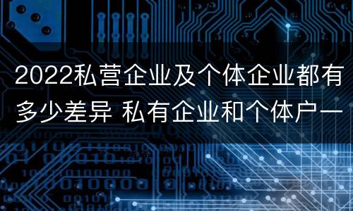 2022私营企业及个体企业都有多少差异 私有企业和个体户一样吗