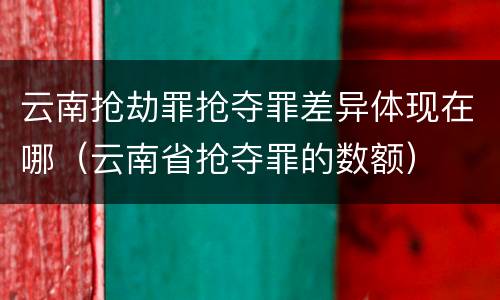 云南抢劫罪抢夺罪差异体现在哪（云南省抢夺罪的数额）