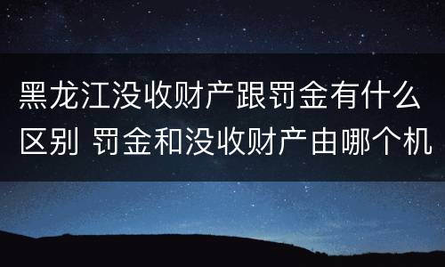 黑龙江没收财产跟罚金有什么区别 罚金和没收财产由哪个机关执行