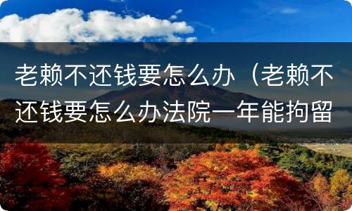 老赖不还钱要怎么办（老赖不还钱要怎么办法院一年能拘留几回）