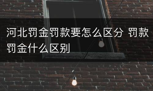 河北罚金罚款要怎么区分 罚款罚金什么区别