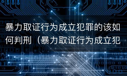 暴力取证行为成立犯罪的该如何判刑（暴力取证行为成立犯罪的该如何判刑呢）